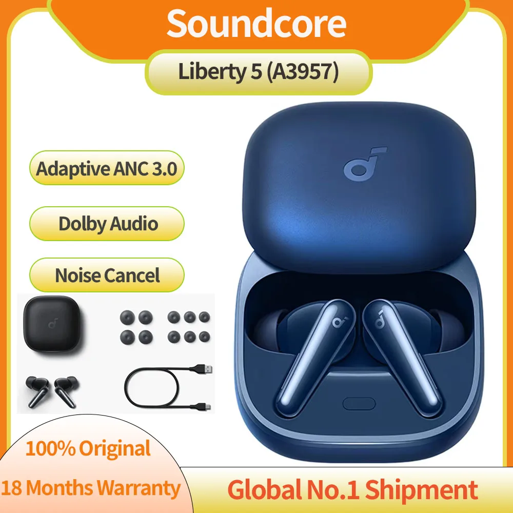 รูปสินค้า หูฟังไร้สายตัดเสียงรบกวน Soundcore Liberty 5 พร้อมระบบเสียง Dolby Audio ตัดเสียงรบกวนแบบปรับได้แบบเรียลไทม์ ไมโครโฟน 6 ตัว พร้อม AI ANC 3