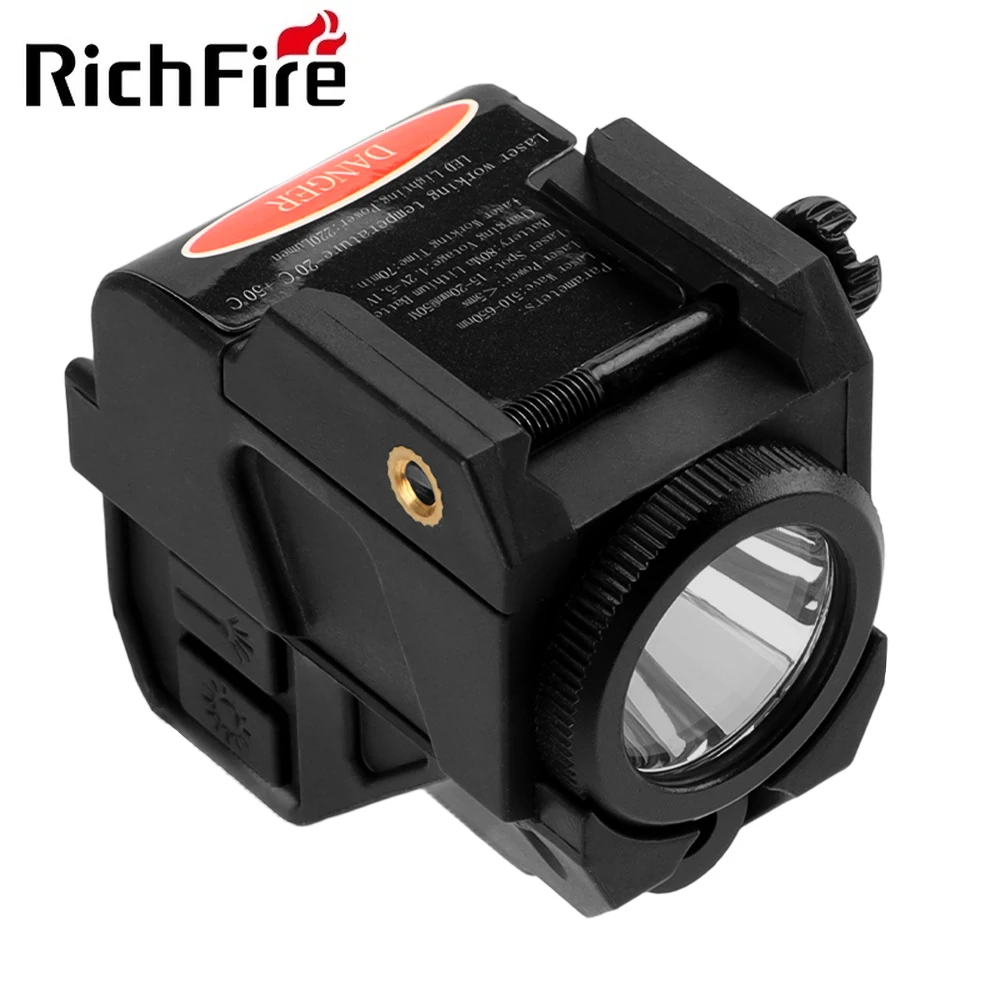 Compact Plastic Pistol Flashlight with Laser Combo Sight