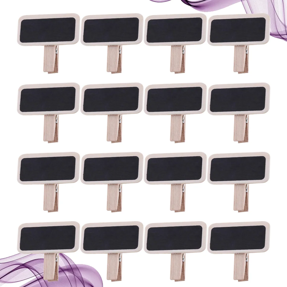 

50 Pcs Message Board Blackboard for Kids Wooden Clips Mini Small Desktop Rectangle