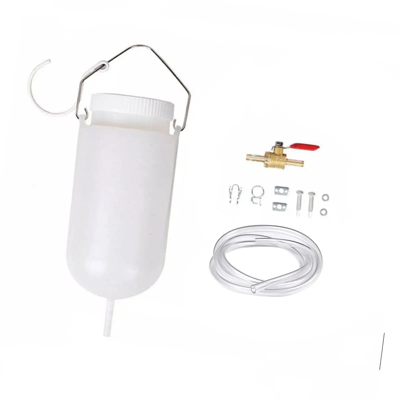 1L Auxiliary Fuel Tank Kit with Fuel Hose Maintenance with Scale Gas Tank Repair Tool for Motorcycle Car Enthusiasts Garage