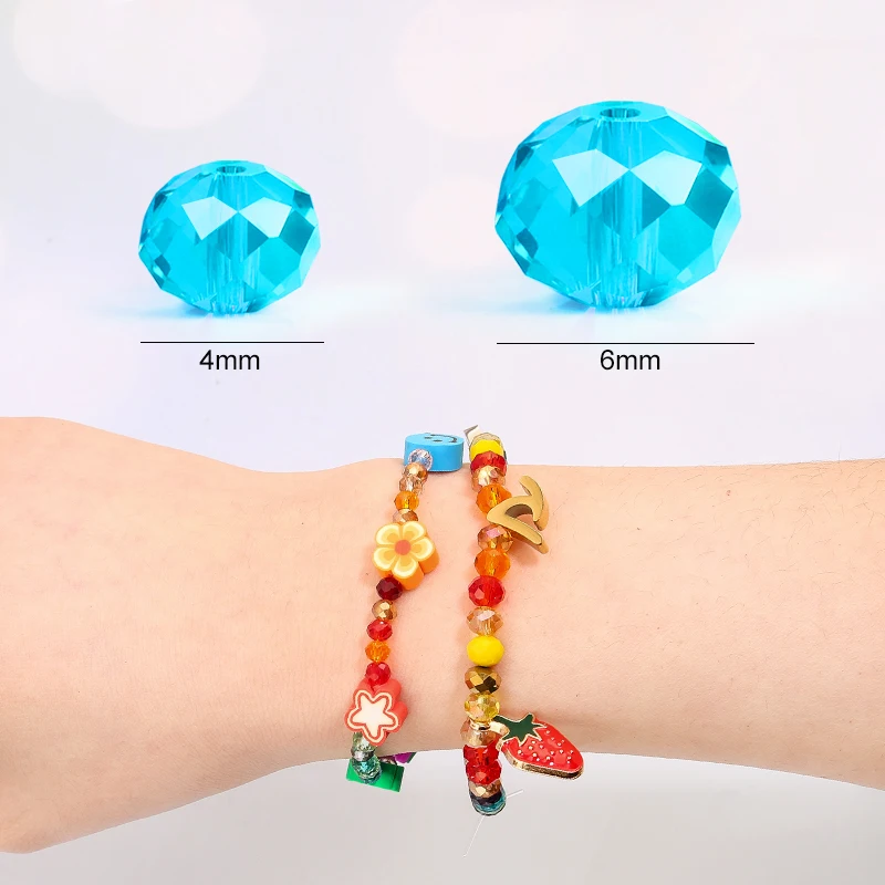 Blue Multicolor Rondelle Austria Faceted Crystal Glass Beads for Jewelry Making 3
