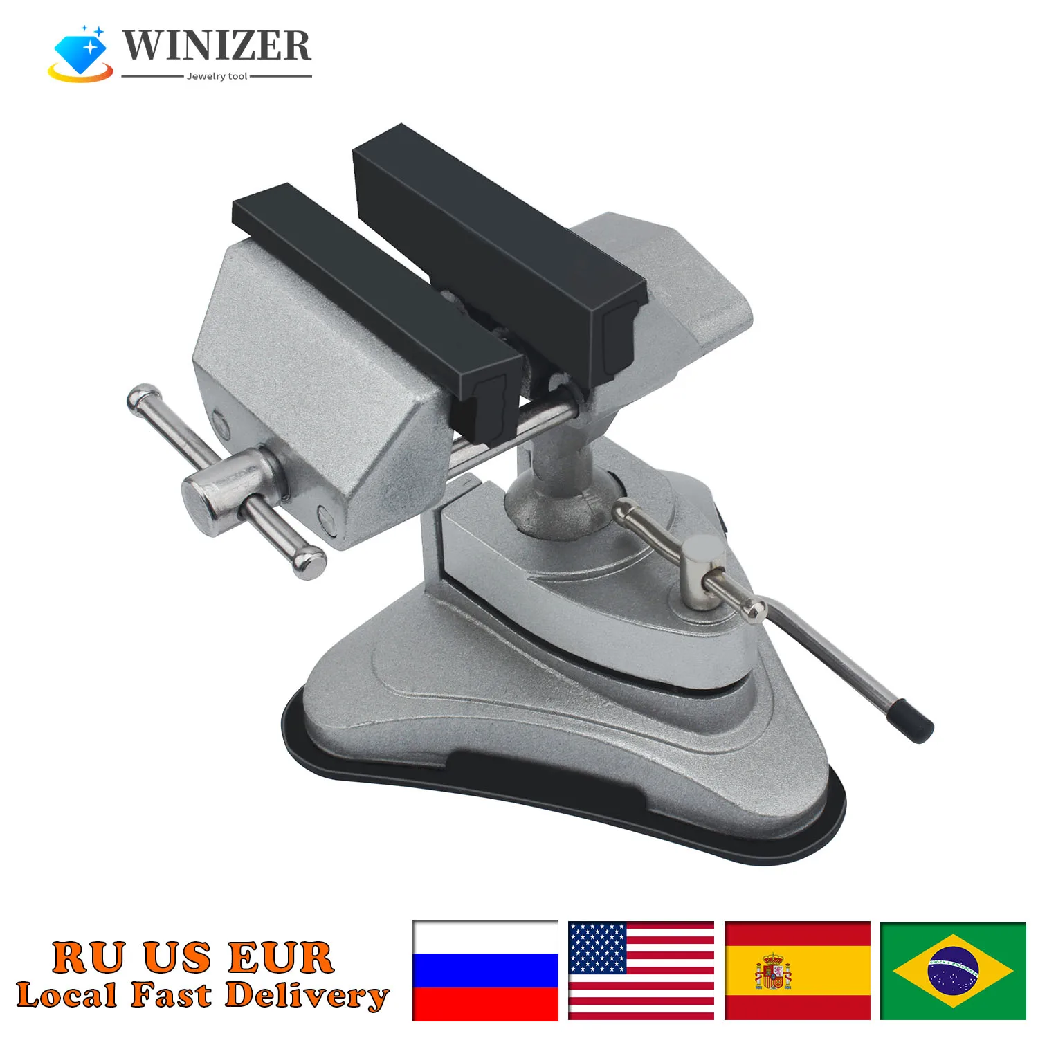 Mini Vacuum Base Vise Portable with 360°Swiveling Head and Powerful Suction Multi-Angle Pivoting Small Vice