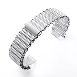 Premium 316L Stainless Steel Bonklip Watch Bracelet - Quick Release in Silver & Black - 22mm (Silver)