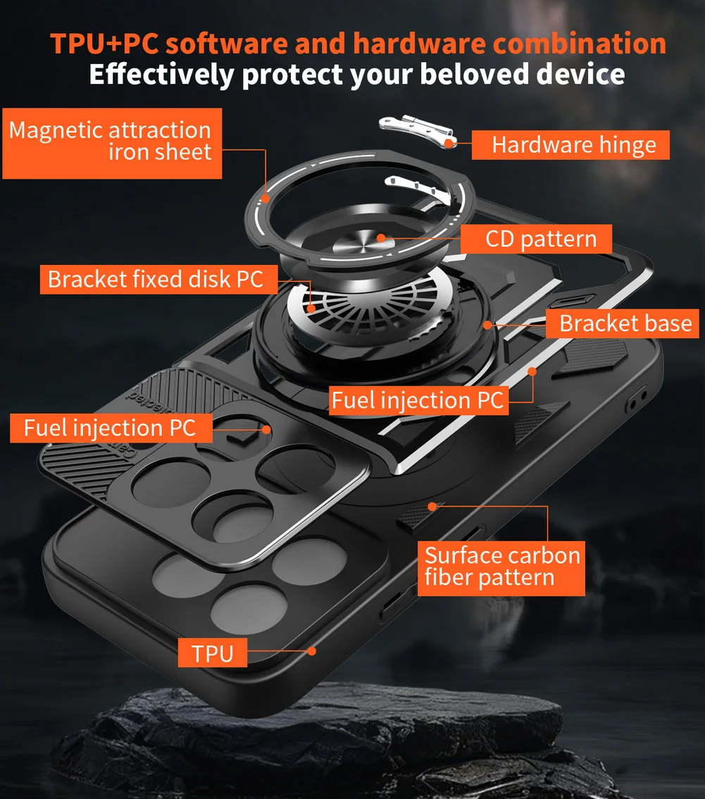 Multi-Functional Rotatable Metal Ring Holder Magnetic Phone Case