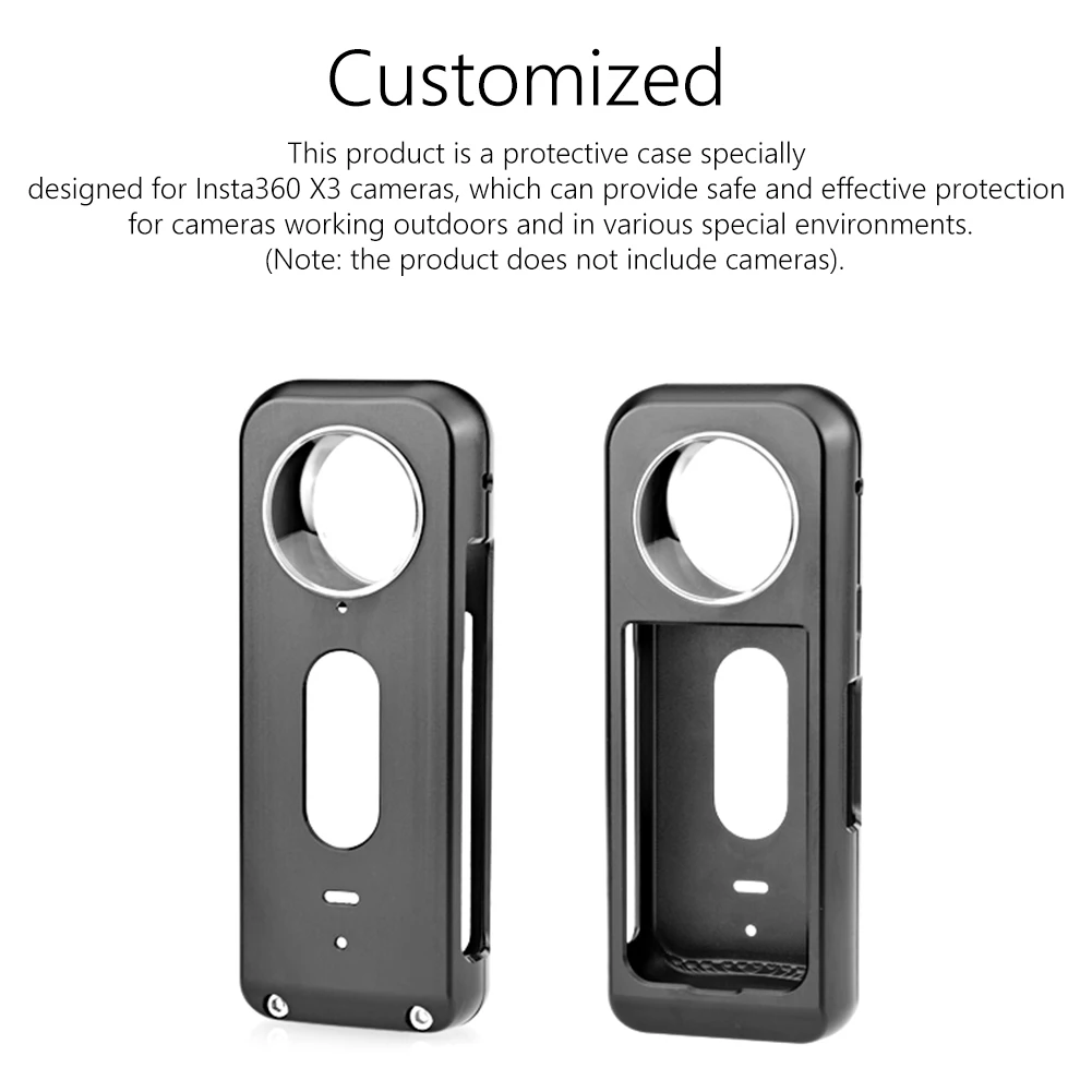 나사 달린 알루미늄 합금 보호 토끼 케이지, 금속 토끼 케이지 보호 커버, Insta360 X3 용 스포츠 카메라 액세서리