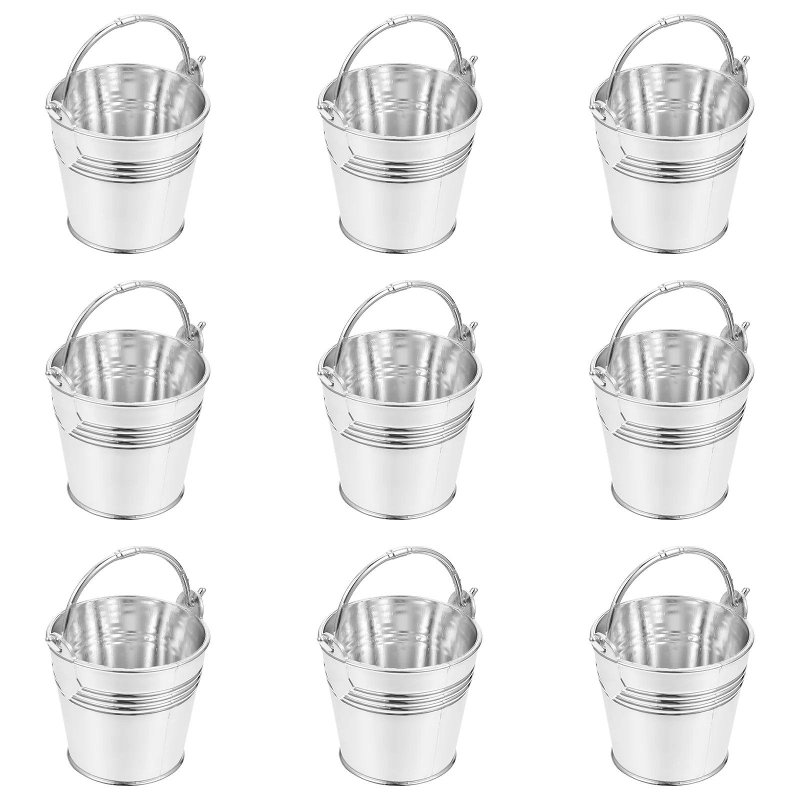 

Mini Snack Bucket Party Candy Storage Biscuit Packing Bucket Silver