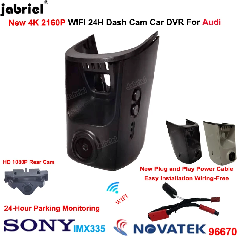 

Jabriel 4K Car DVR for audi a4 b6 b7 b8 a6 c6 c7 c8 a5 a7 a8 q5 q7 tt rs3 rs5 rs7 2013 2014 2018 2020 with light sensor Dash Cam