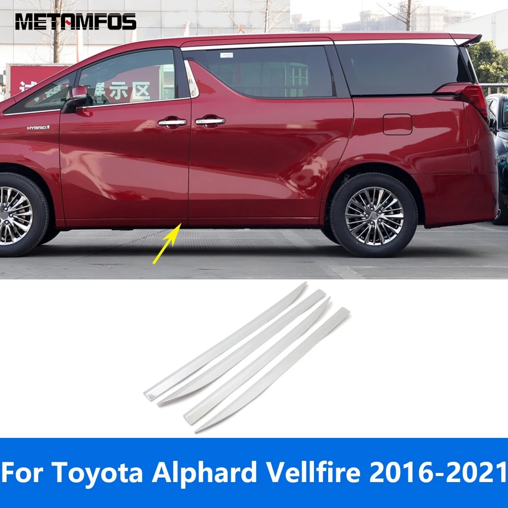 

For Toyota Alphard Vellfire 2016 2017 2018 2019 2020 2021 Chrome Door Side Strip Body Skirt Molding Trim Accessories Car Styling