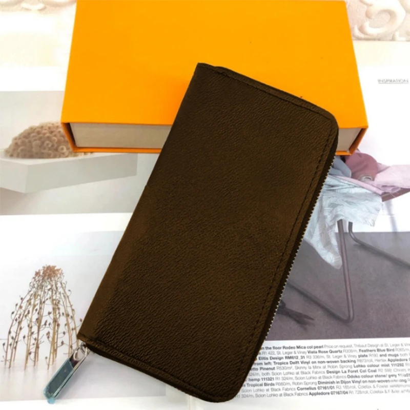 

Классический мужской длинный кошелек на молнии, Встроенный держатель для карт, кошелек для монет, женский роскошный модный дизайнерский кошелек