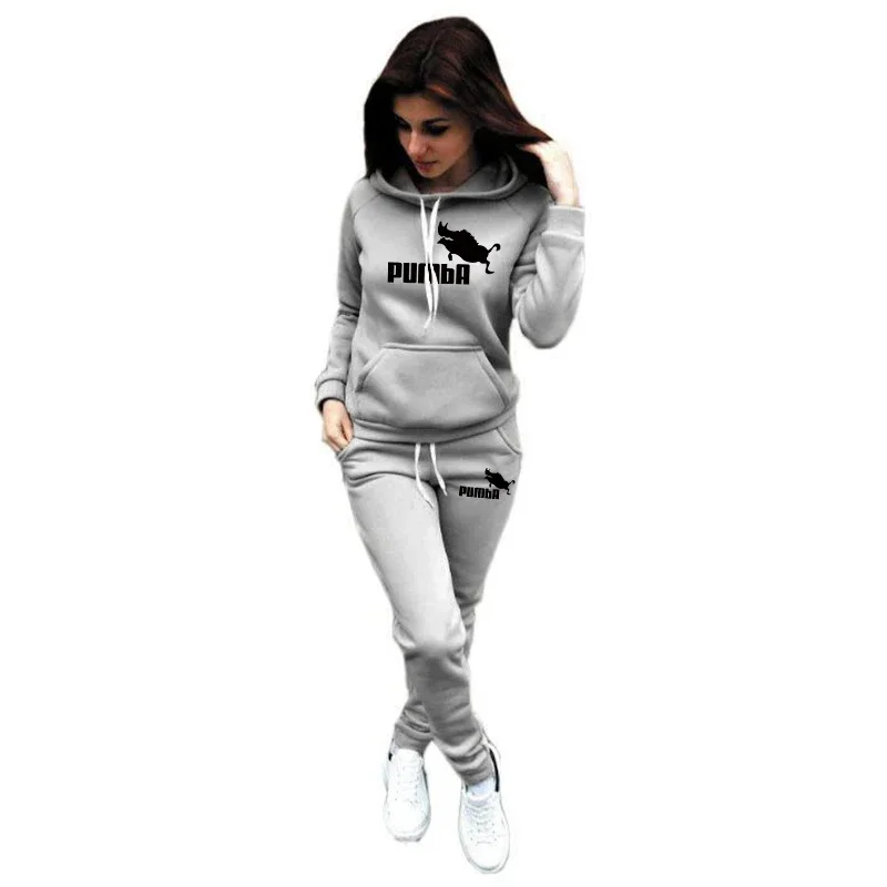 Sports Suit Women Casual Hoodies Sports Pants Two Pieces Set Tracksuit Pullover Hooded Sweatshirts Sweatpants Outfits Plus Size S-4XL