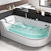 1700mm Long Indoor Bathroom Massage Acrylic Bathtub for Modern Bathroom 1