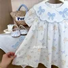 Summer 2025 Kids Clothes for Baby Girls Dress Cute Cartoon Rabbit Bow Floral Dress Sweet Party Dresses Lolita Dress 2-8y 4
