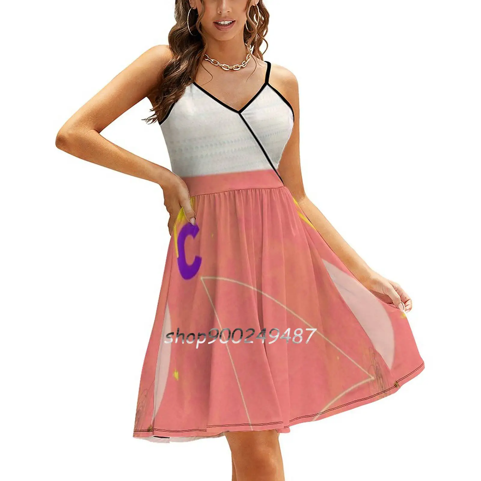 

Женское летнее платье на бретельках, привлекательное ТРАПЕЦИЕВИДНОЕ ПЛАТЬЕ-слинг в современном абстрактном стиле