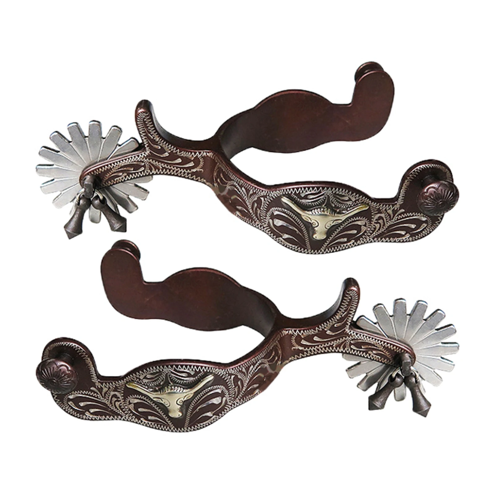 Horse Spurs Anti Rust Horse Riding Spurs Carbon Steel Boots Retro Cowboy Equipment for Training Competition 2 Pcs