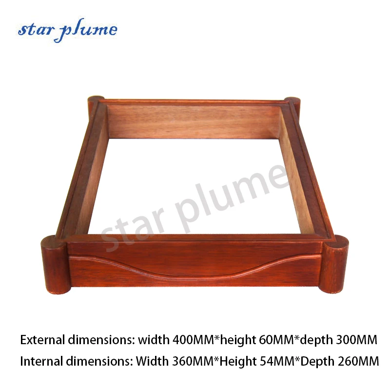 (400*60*300mm) Red Walnut Wood Frame Aluminum Amplifier Case Square Cylinder Chassis Vacuum Tube Amplifier Chassis Shell DIY Box