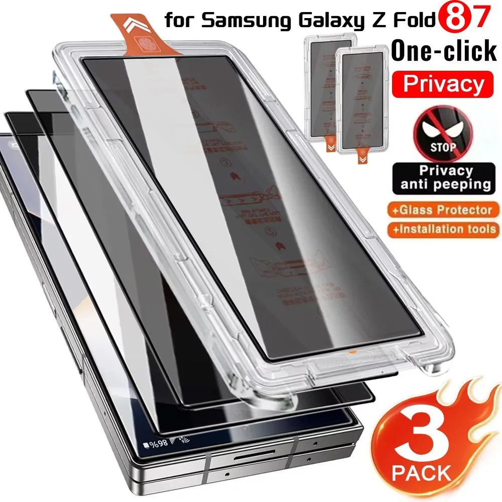 1/2/3 Stück Einfach zu Installierender Displayschutz für Samsung Galaxy Z Fold 8 Ultra Fold 7 Privatsphäre Anti-Spionage / HD Klar Außenliegendes Panzerglas