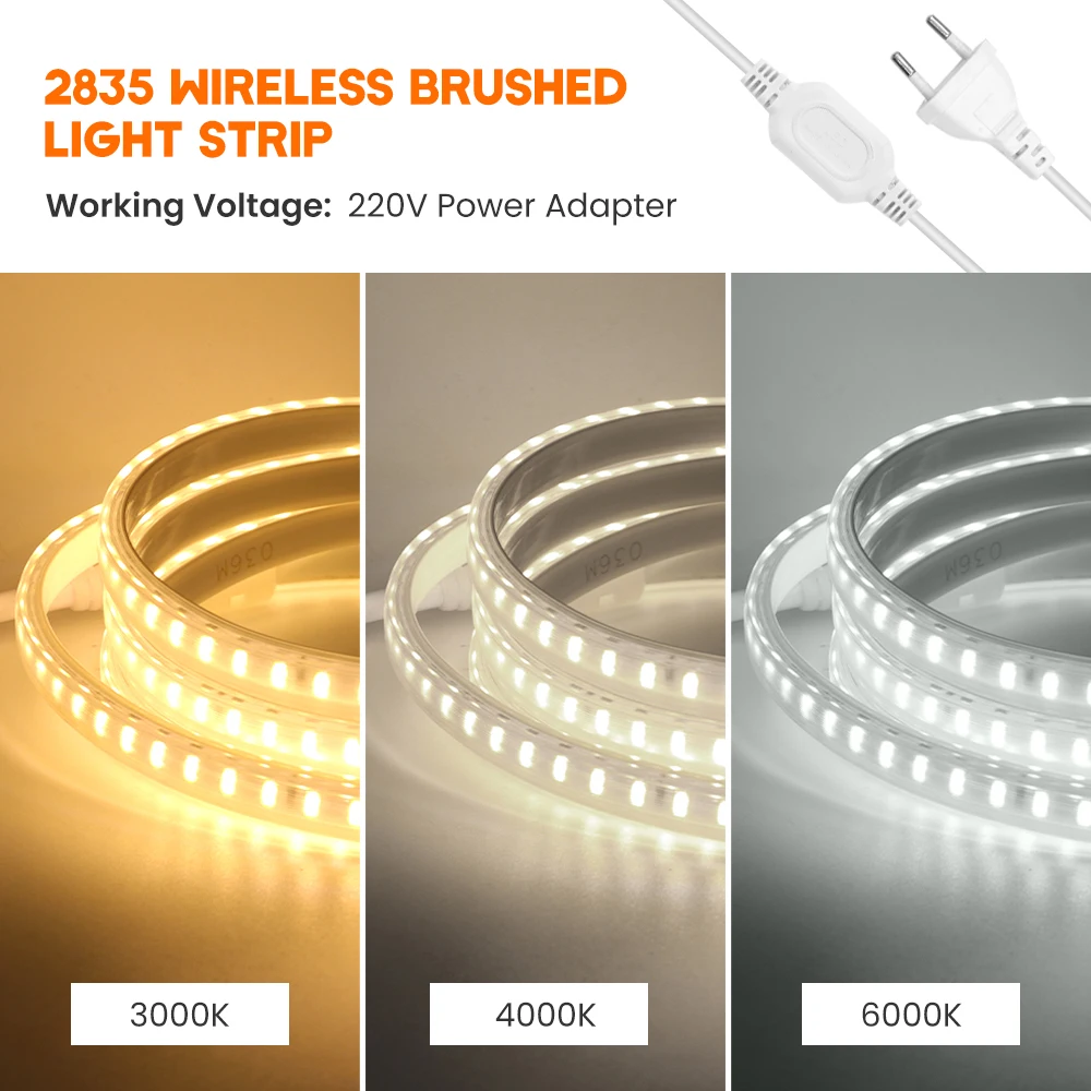 Waterproof High-Brightness Flexible LED Strip Lights with EU Power Plug