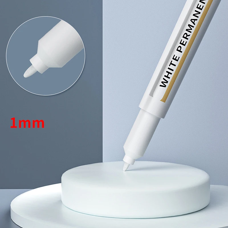 White Marker Pens 1.0mm Oily Waterproof White Gel Pen DIY Graffiti Sketching Markers Stationery Wrting School Suppli