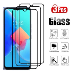 Full Coverage Tempered Glass Screen Protector - High - Definition Durable Shield for 3PCS Black FullGlass (Tecno Spark 9T)