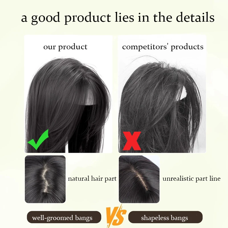 LUPU 24inch Wigs Hair Black Wig Synthehtic Black Long Straight Hair with Layers Natural Fake Women Hairpiece for Daily Use