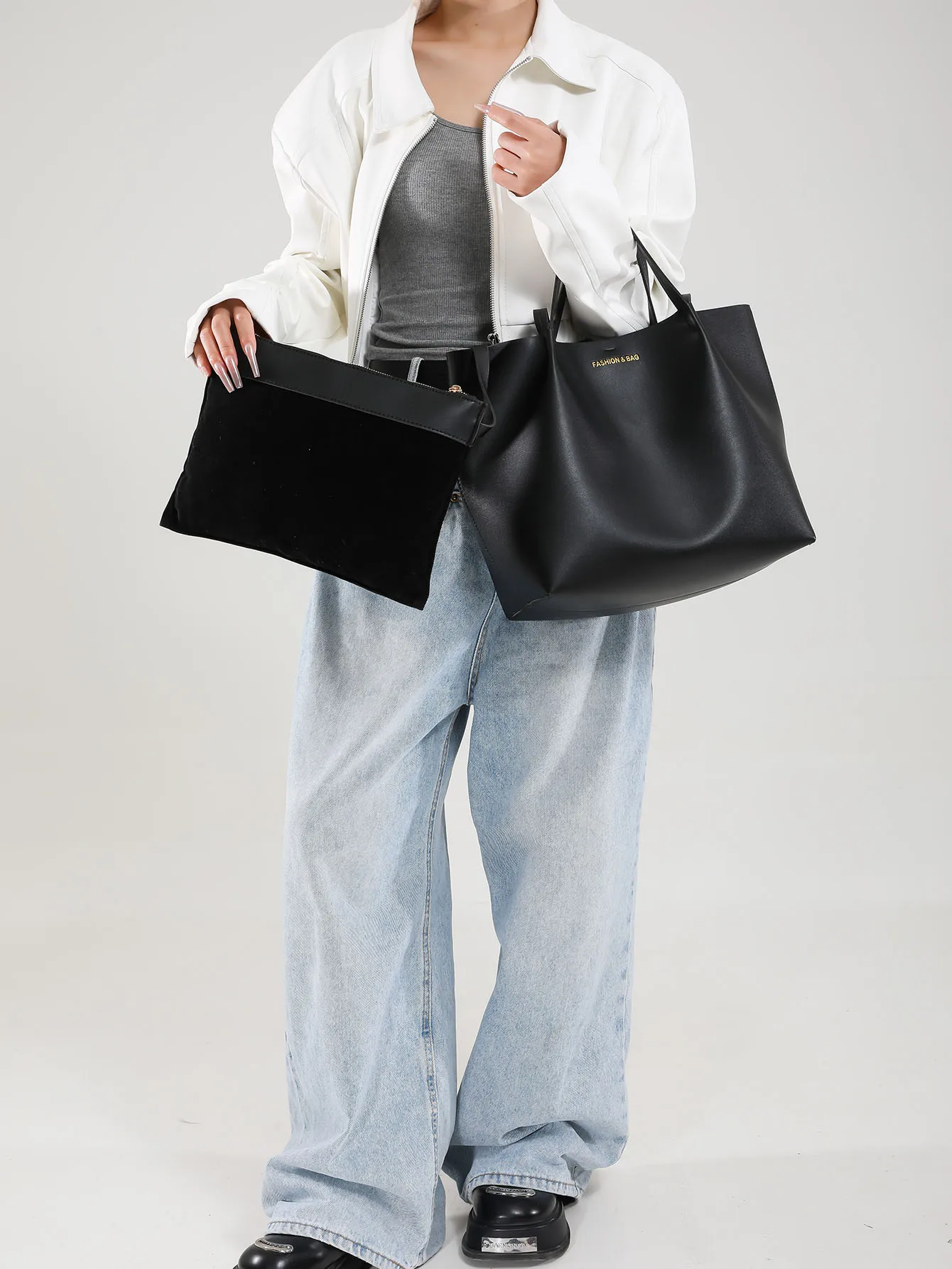 تشكيلة عصرية جديدة تتألف من قطعتين لحقائب اليد الن...