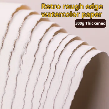 10 fogli di carta per acquerello in pasta di cotone A4/A5/A6 300 g/m2 carta da disegno per acquerello con bordo grezzo per la pittura materiale scolastico per studenti
