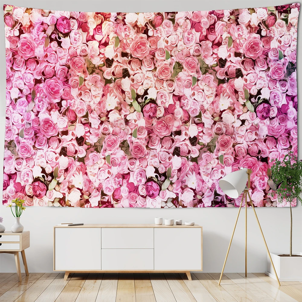 

Beautiful Flowers Tapestry Wall Hanging Cloth Tapestries Carpets Dorm Art Decoration Polyester Picnic Beach Towel Wall Blanket