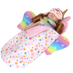 Sleeping Bags Fit 12-18 Inch Baby New Born Dolls Accessories Doll Clothes 43cm Dolls Pillows Eye Masks U-shaped Pillows
