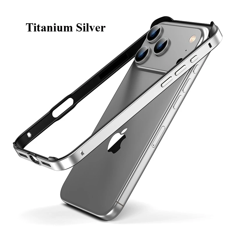 Premium Aluminum Metal Frame Shockproof Phone Case with Silicone Bumper