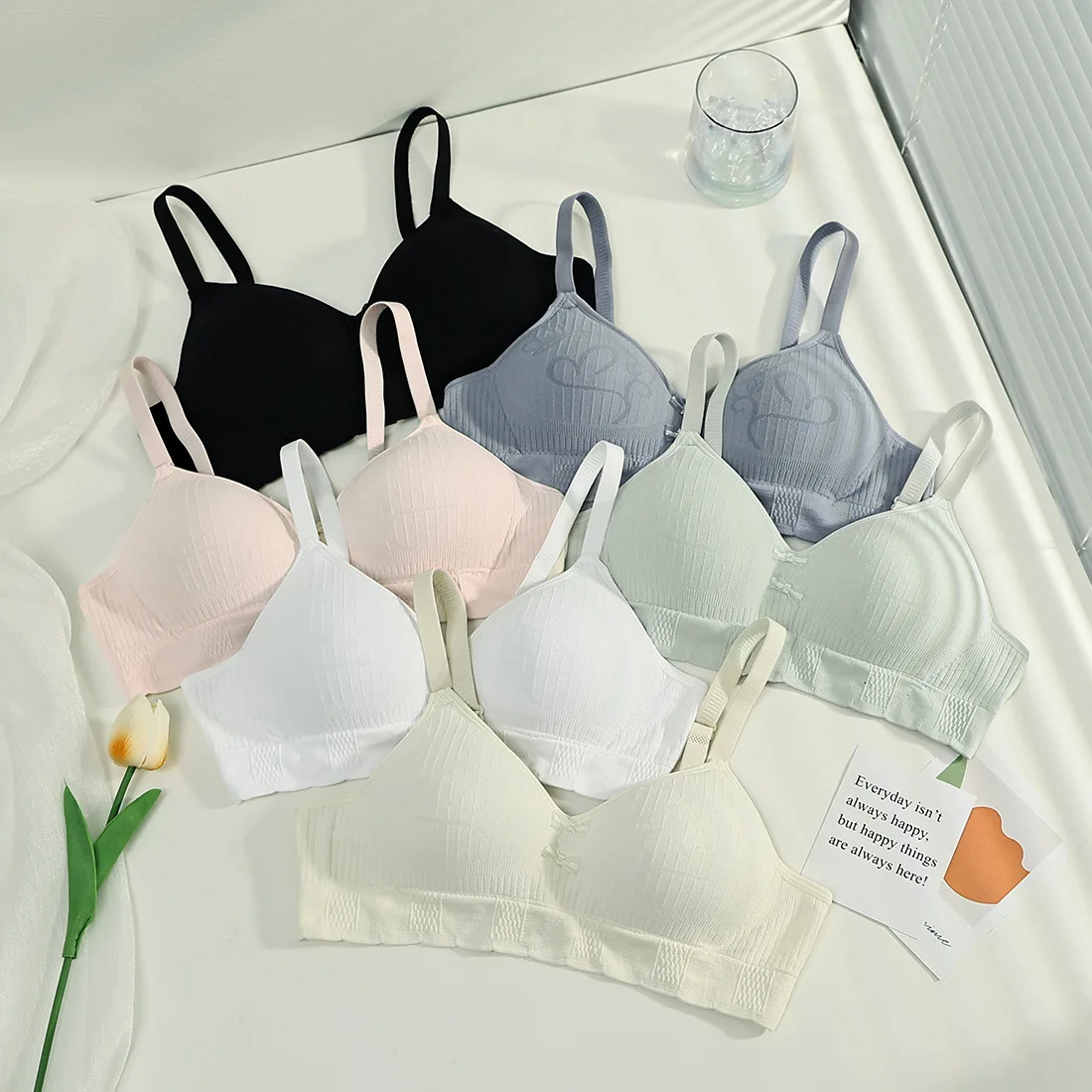 

Bras Cozy Bralettes Seamless Ultra Thin Wiereless Lingerie Women Students Fixed Cup Push Up Underwear Soutien Gorges Bralette