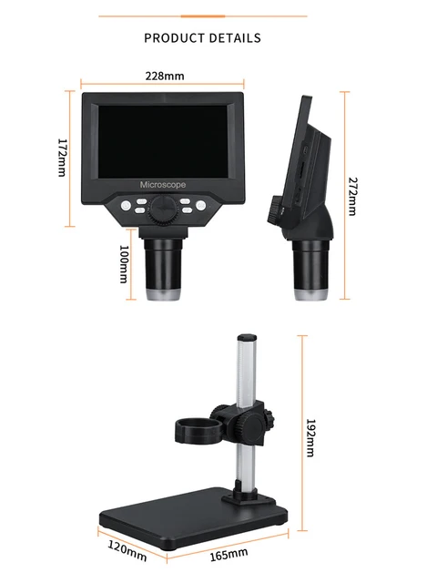 Microscope numérique 10 MP écran 4,3 LCD 1-1000X – tuni-smart