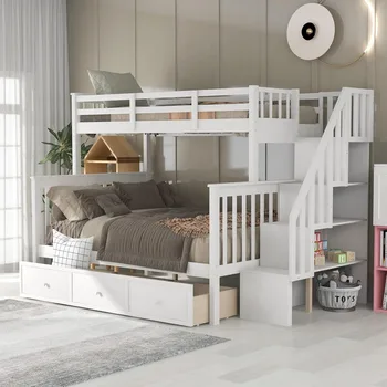 MERITLINE Twin-Over-Full Bunk Bed 1