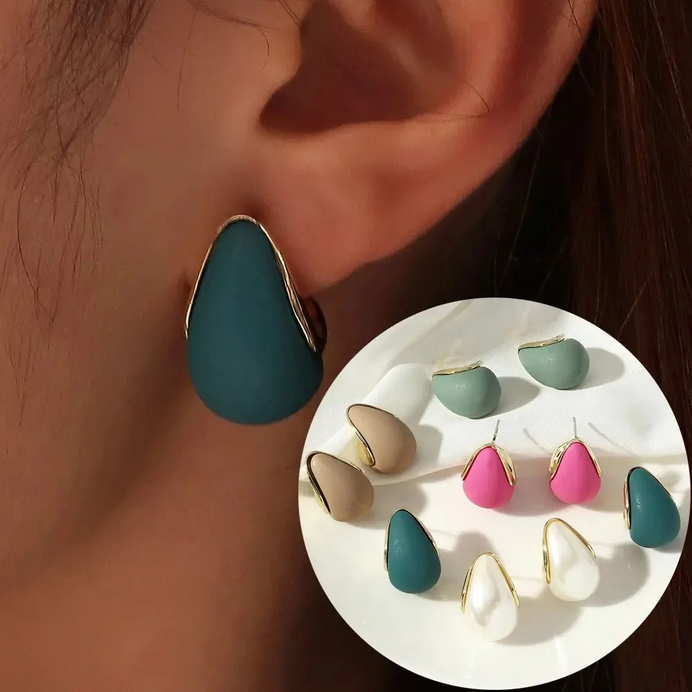 Dopamine Colorful Drop Earrings Macaron Ins Trendy Minimalist Elegant Unique High End Fashion Accessories