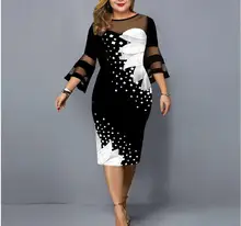 

Plus Size 6XL Elegant Women Dress 2022 Spring Vintage Floral Printed Ladies Mesh Patchwork Party Dresses Casual Female Vestidos