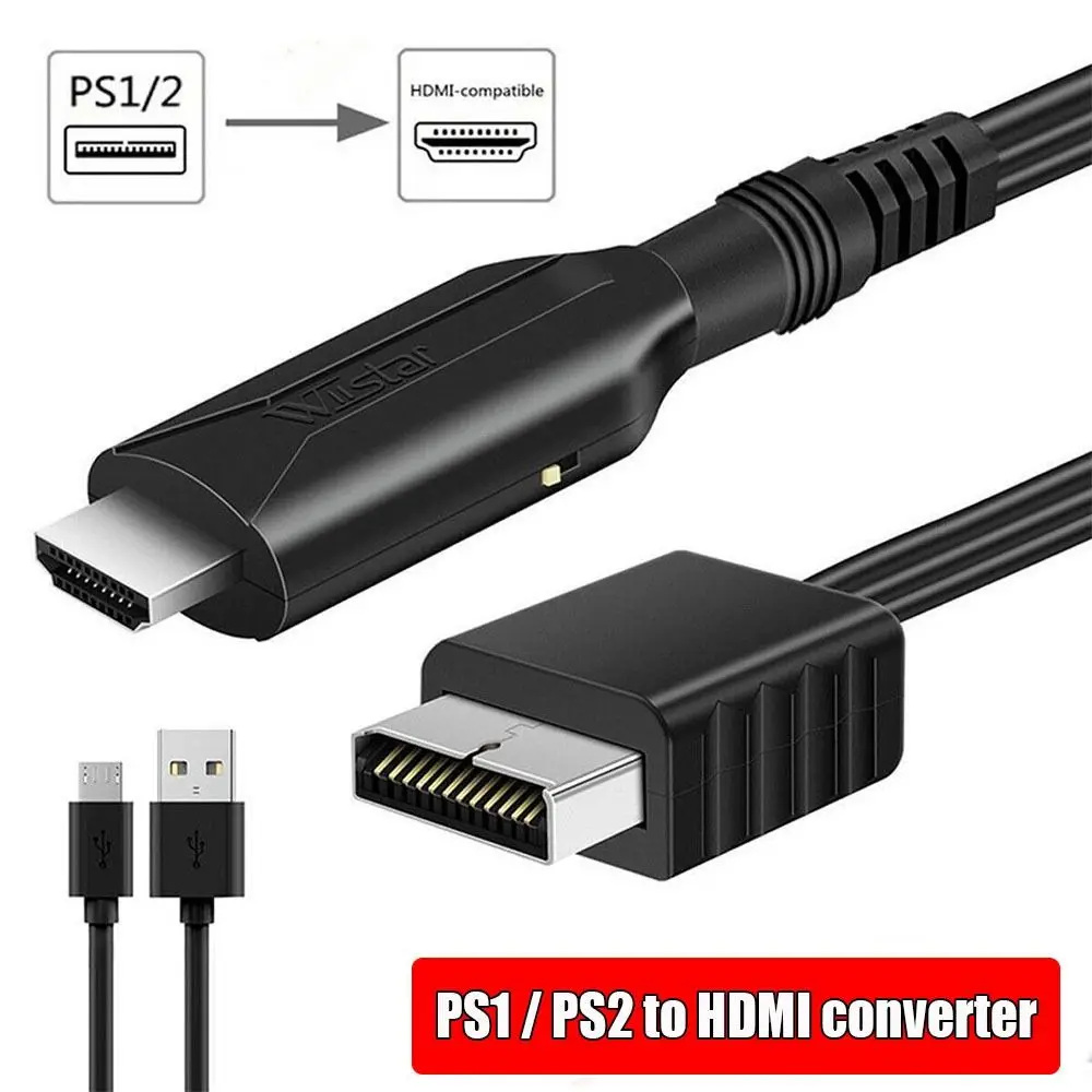 PS2 to Adapter Audio Video Converter Cable 1M for Sony PS2/PS1 to