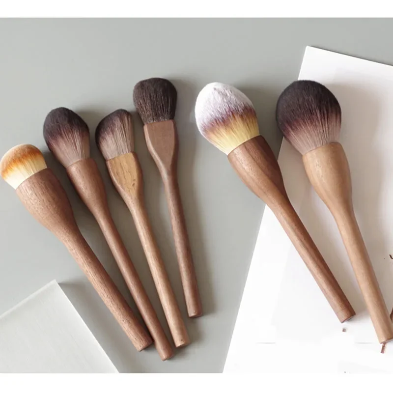 Makeup Brush Wood Walnut Large Retro Powder Brushes Honey Loose Super Soft Beauty Gift Girlfriend Make Up Tool makeup brush set makeup brush makeup tool set makeup tool