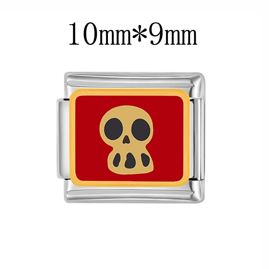 DIY 9 mm Premium Edelstahl italienisches Armband Charm Links Schmuckherstellung Zubehör Erkenntnisse Kreation Tier Herz Totenkopf – Detail 24