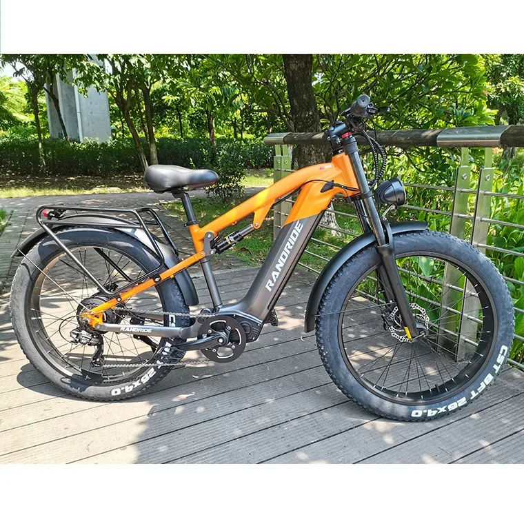 Randride YX80 XL 1500W 20AH Frame Aluminum Alloy Electric Bike 26 Inch Fat Tire Mountain Ebike with MTB Mudguards and Rear Rack