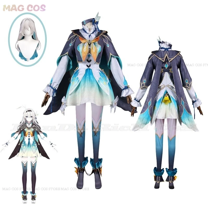

Game Honkai: Star Rail Doujin Firefly Cosplay Costume Firefly Wig Women Girls Hallowen Cos Clothes Party Suit Firefly Shoes Set