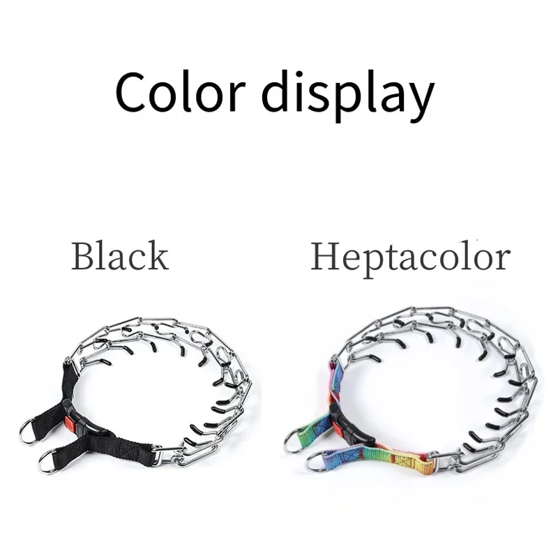 Effective Pinch Dog Training Collar With Comfort Rubber Tips Safe Adjustable Detachable Stainless Steel Pet Prong Choke Collar