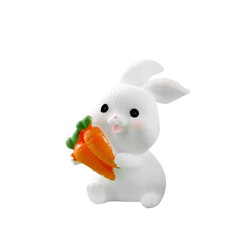 New Figurines Miniature Cartoon Rabbit Micro Landscape Ornaments For Home Decoration Kawaii Animal Room Decor Desk Accessories