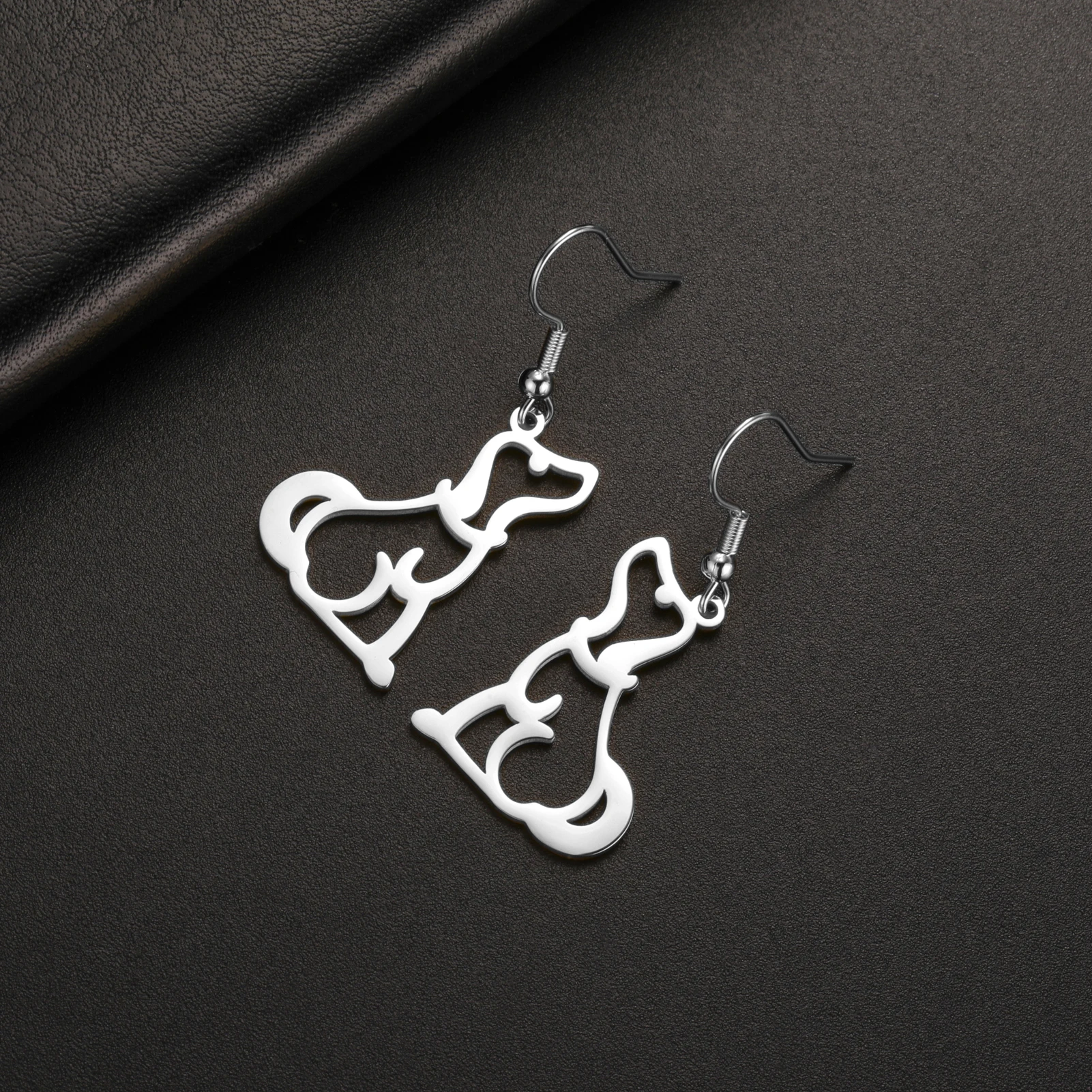 Puppy Dog Ear Hook Drop Statement Earring for Girl Stainless Steel Gold Color Jewelry - PeticaDeals