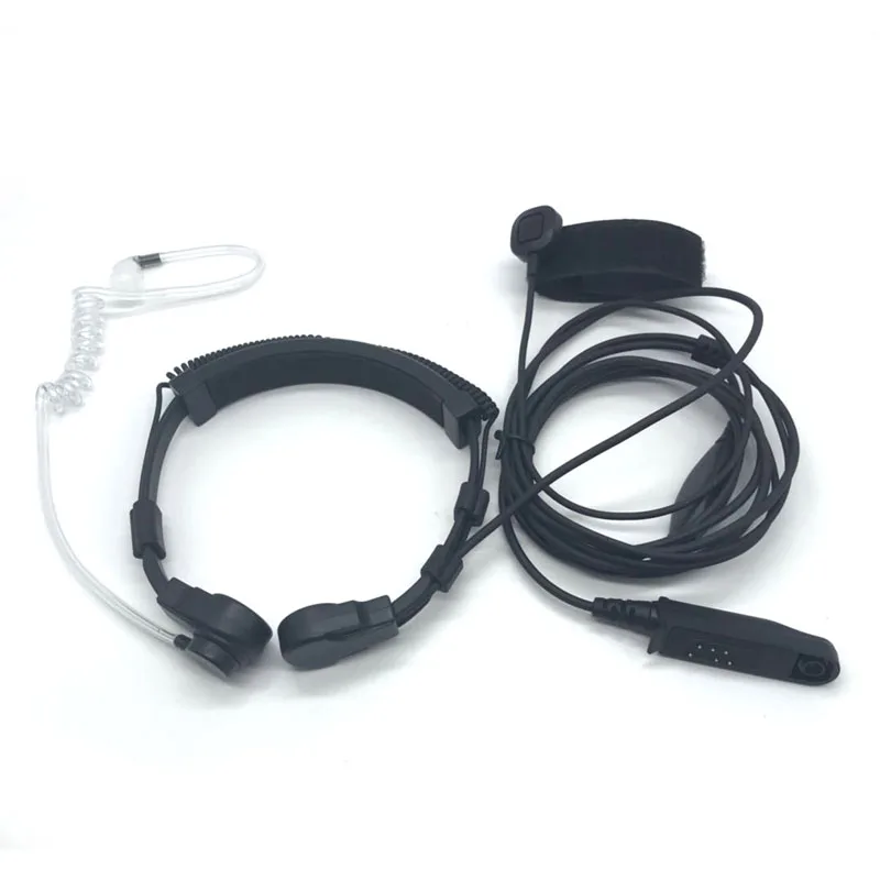 BAOFENG UV-9R Plus Pro Flexible Throat Microphone Finger PTT Mic Earpiece Air Tube Headset for UV-XR A-58 GT-3WP Walkie Talkie