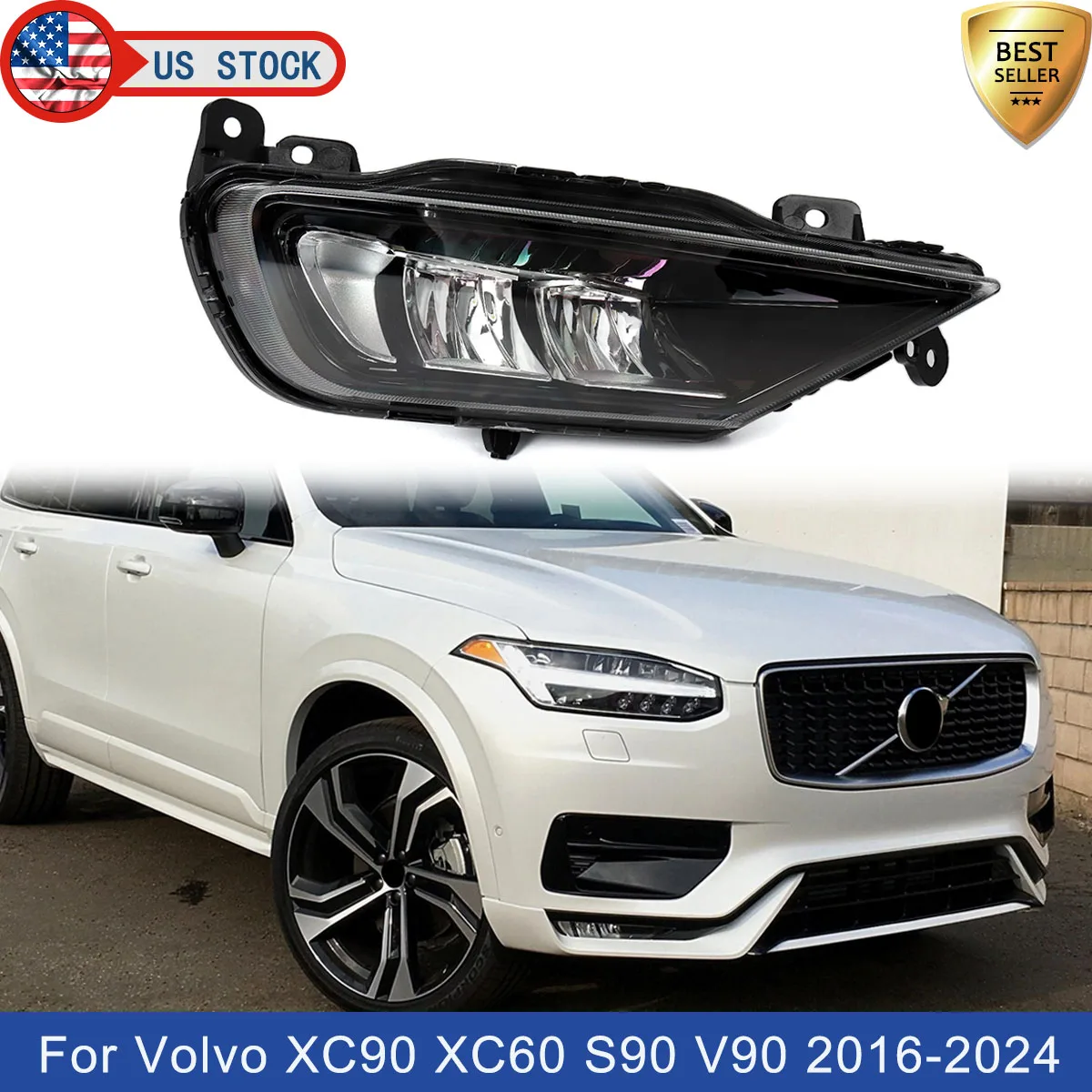Front Bumper Fog Light LED Fog Lamp For Volvo XC60 XC90 S90 V90 2016 ...