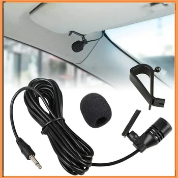 Microfono per auto 5m Lungo Microfono Stereo SM Lotus 3.5mm Mono 2.5mm Jack Plug Audio Navigazione Clip cablata Cavi esterni Microfoni Auto Radio