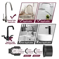 Organisateur de robinet d'évier de cuisine, support d'organisation 3-en-1 pour robinet de cuisine - porte-éponge à vaisselle, panier de rangement multifonction 3