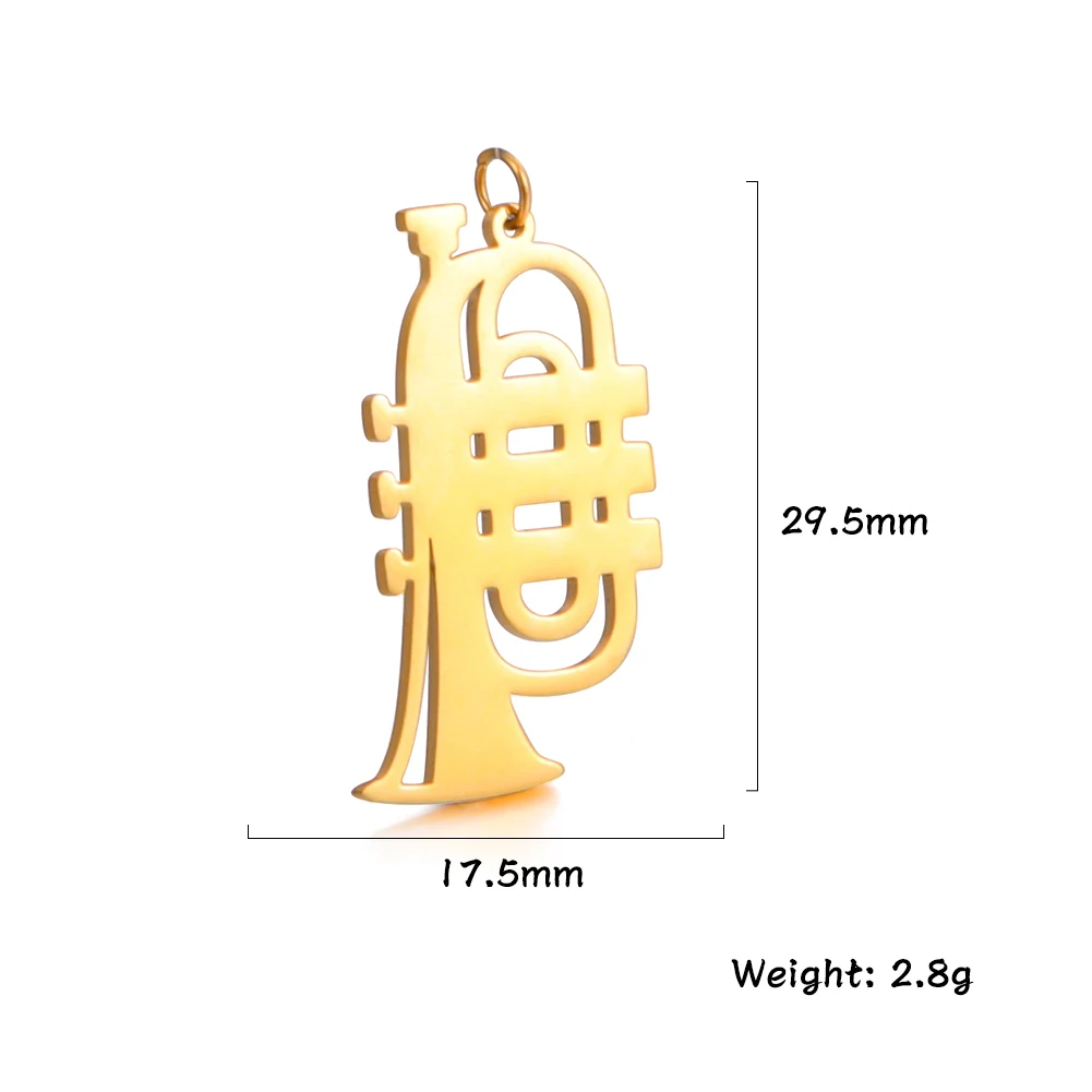 5 teile/los Musik instrument Tuba Charms für Schmuck Handarbeit Großhandel Edelstahl Anhänger Bulk-Zubehör DIY Lieferungen – Detail 6