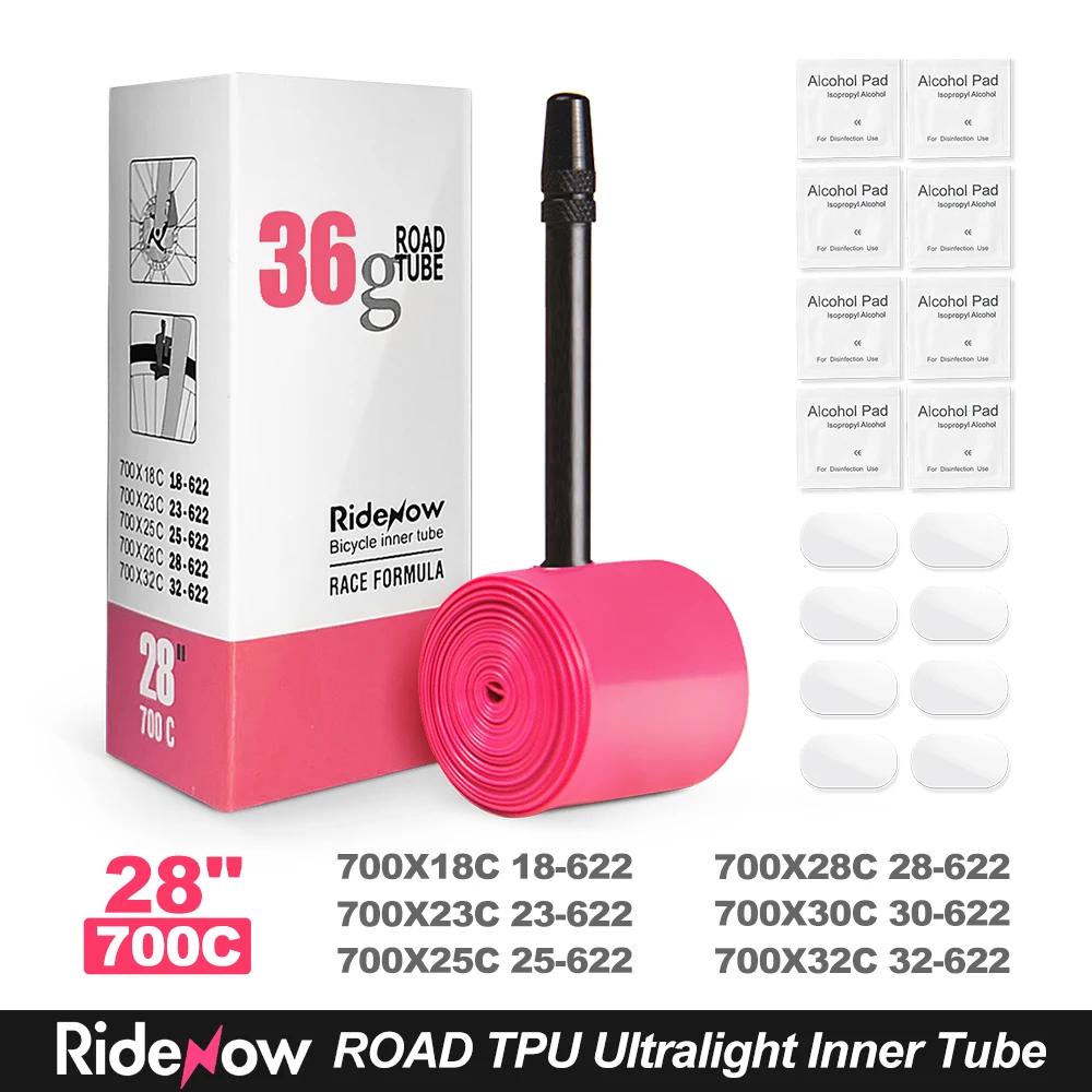 

RideNow 36 г ультралегкая велосипедная внутренняя трубка 700 x 18 25 28 32 Road MTB Bicycle TPU материал покрышки 65 мм длина французский клапан супер легкий