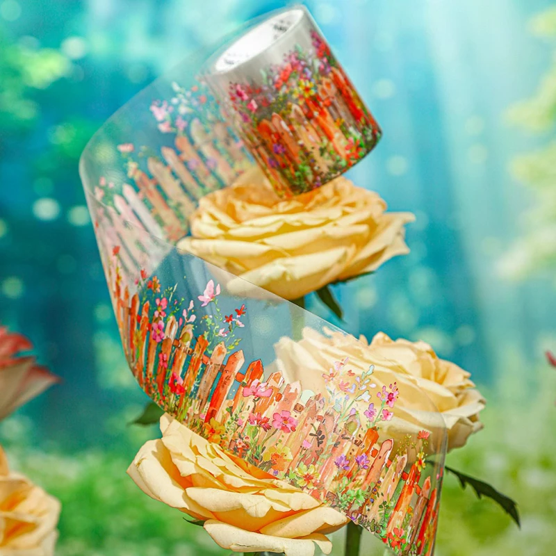 Mr. Paper 6Style 1Roll/bag fence small yard series flower aquascape PET tape DIY handbook scrapbook photo frame calendar 2