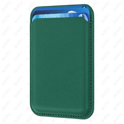 Magnetic Leather Wallet Case with Card Holder and Magnet Cover (Green)